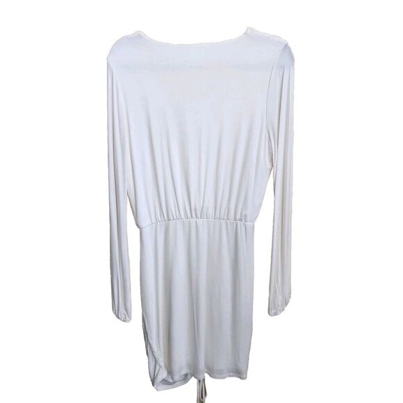Lovers & Friends Jet Dress in White NWOT Size M Mini Long Sleeve Ruched Revolve - Picture 4 of 12